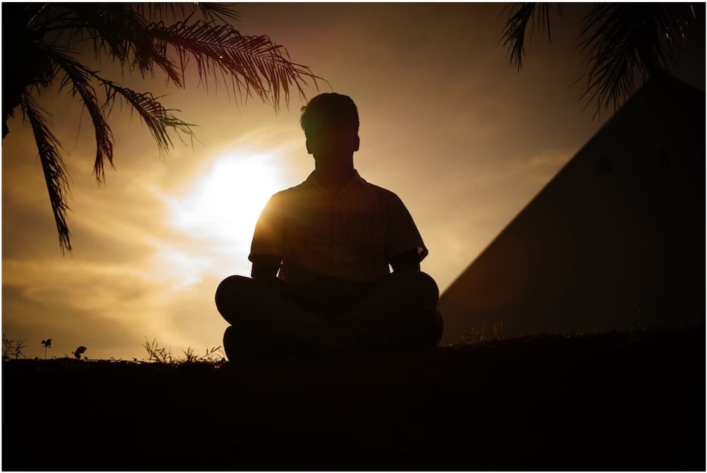 Meditator practicing Anapanasati